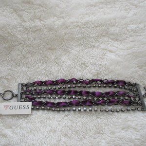 Guess purple hinged bracelet